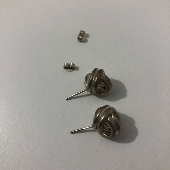 Sterling Silver Knot Earrings - Picture 5 of 5